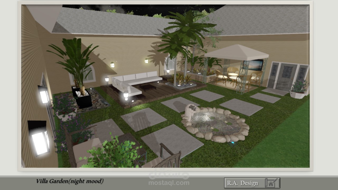 تصميم حديقة فيلا26x20 m