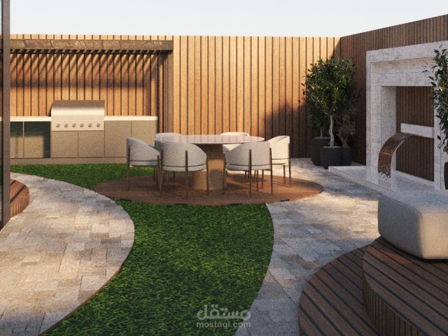 تصميم حديقة للمنزل او الفيلا