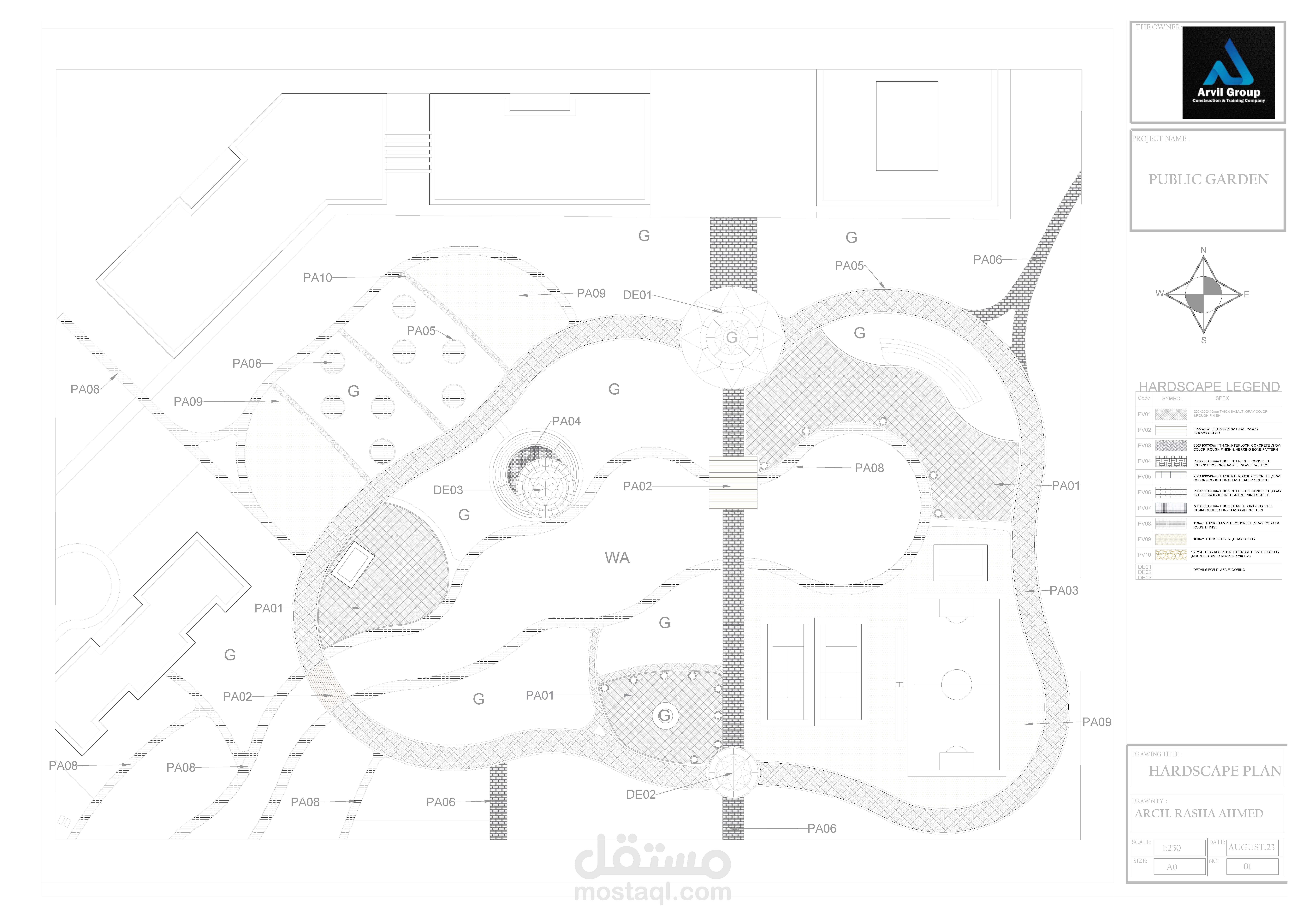 working drawing for landscape design