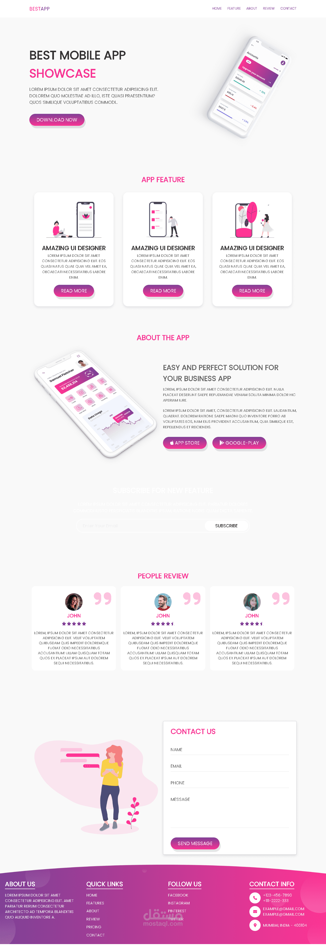 landing page