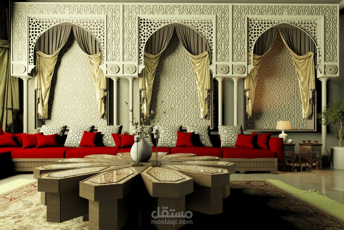 تصميم داخلي لمجلس على الطراز الإسلامي | مستقل