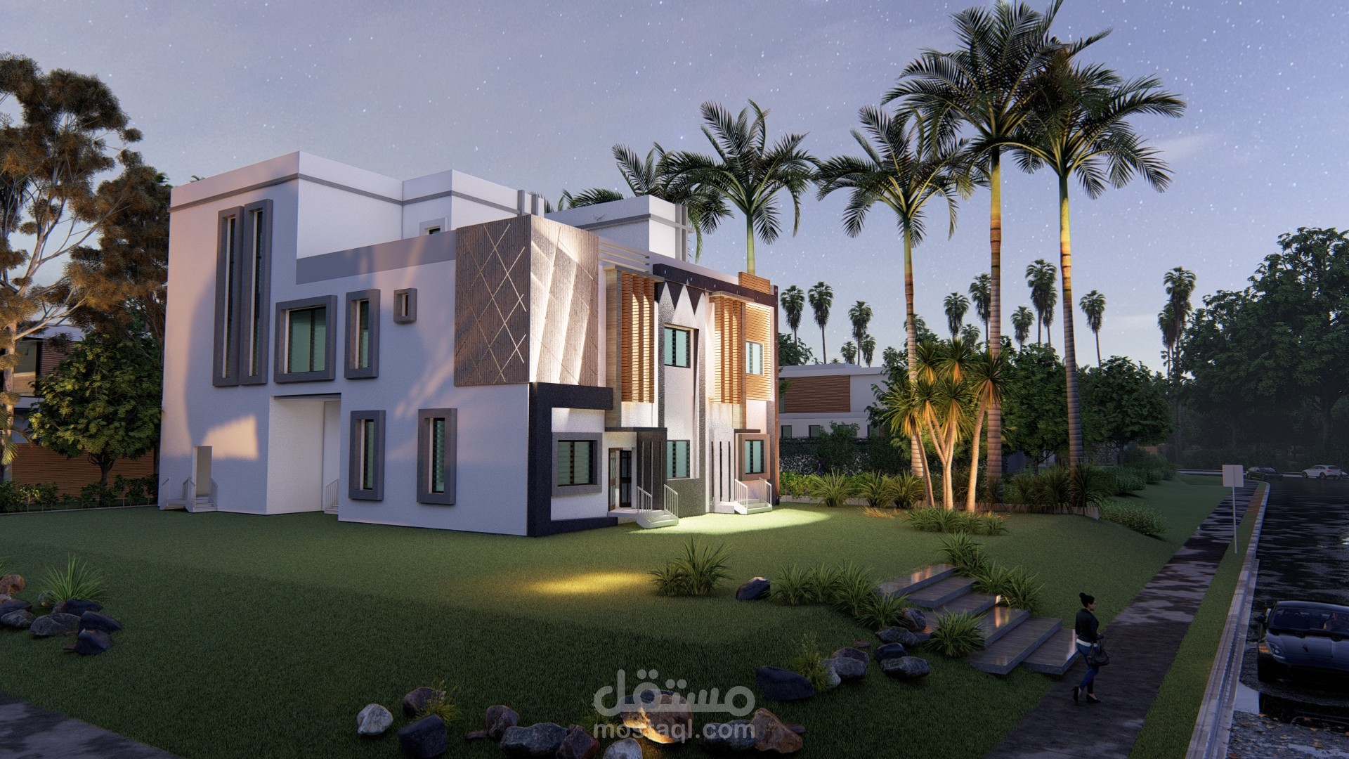 تصميم حديث لواجهه فيلا (EXTERIOR DESIGN)