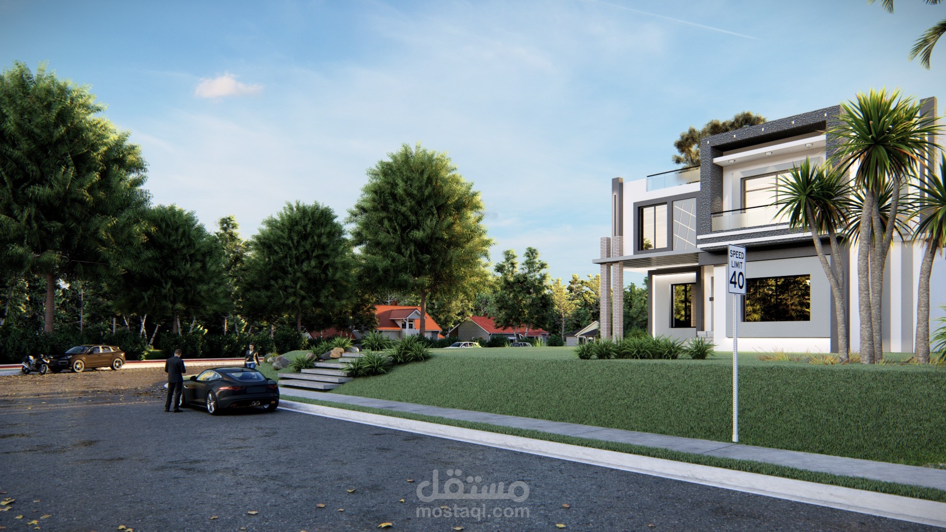 تصميم حديث لواجهه فيلا (EXTERIOR DESIGN)