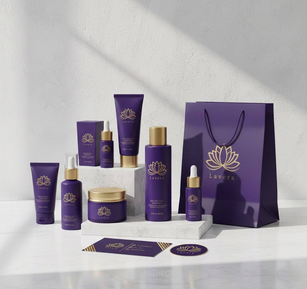 Lavéra – Luxury Beauty Brand Identity & Mockup Design