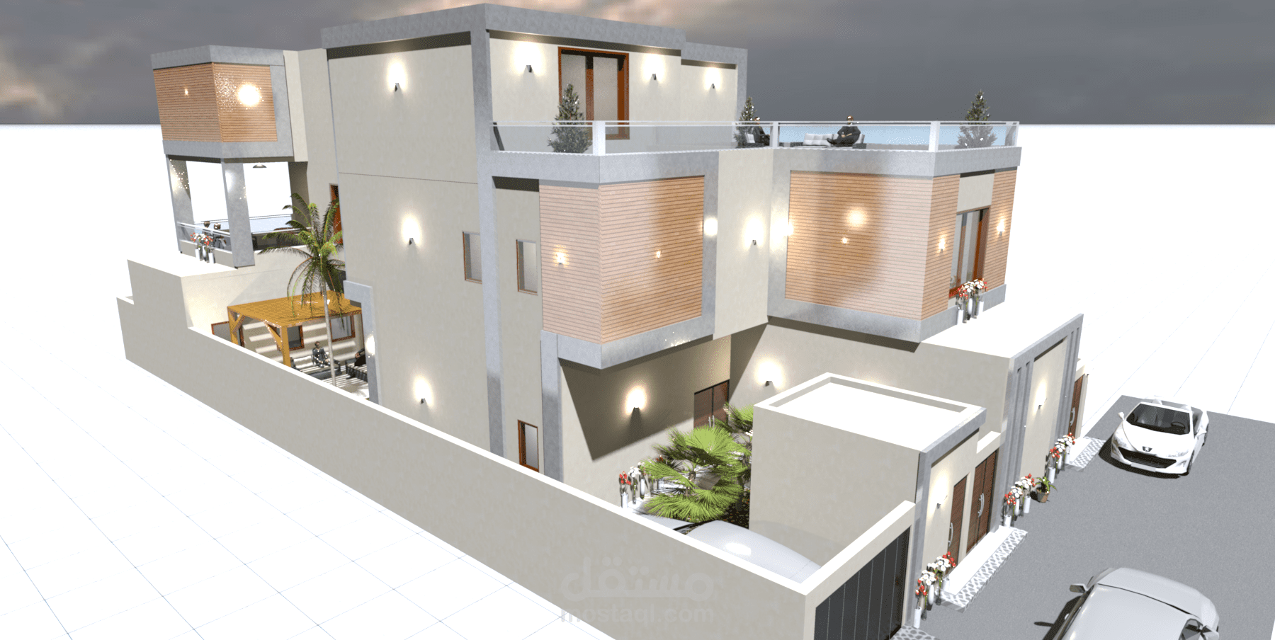 عمل تصميم كامل لفيلا سكنية بالسعودية