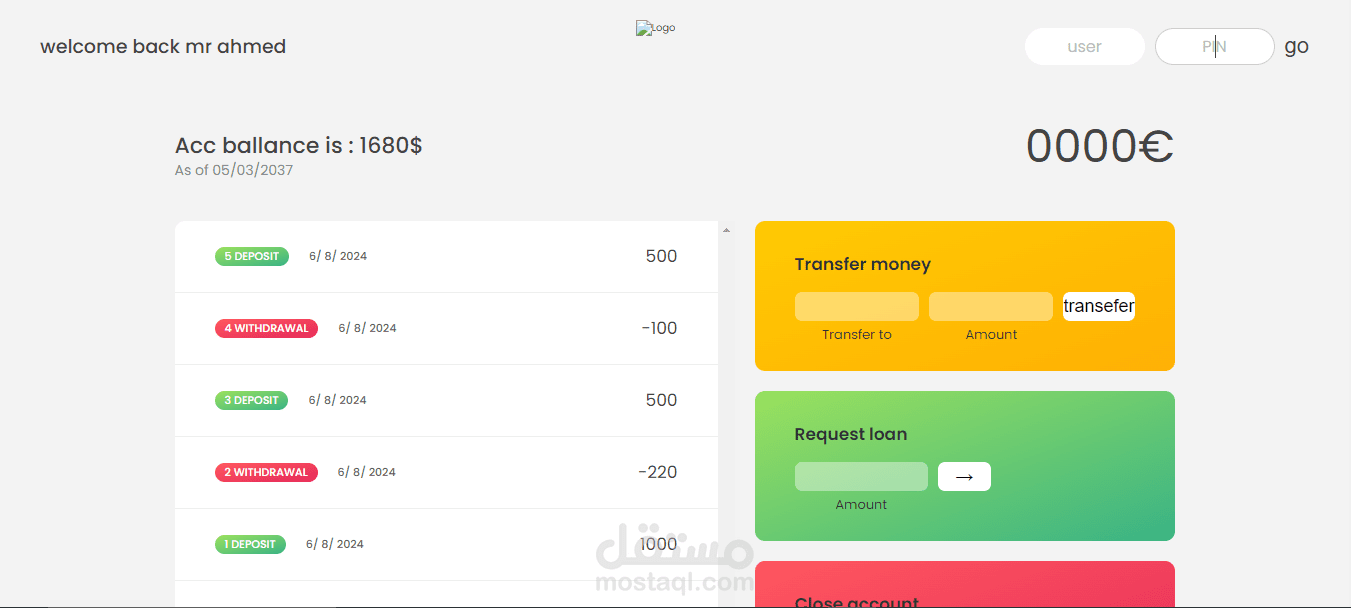 E-Bank system