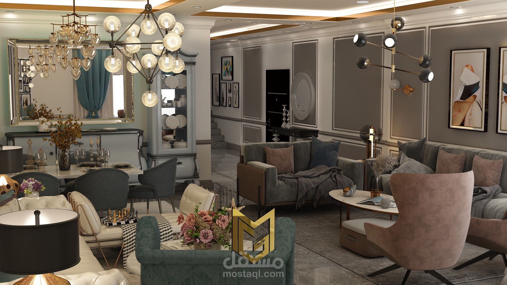 تصاميم المناظير 3D للتصميم المعماري الداخلي والخارجي