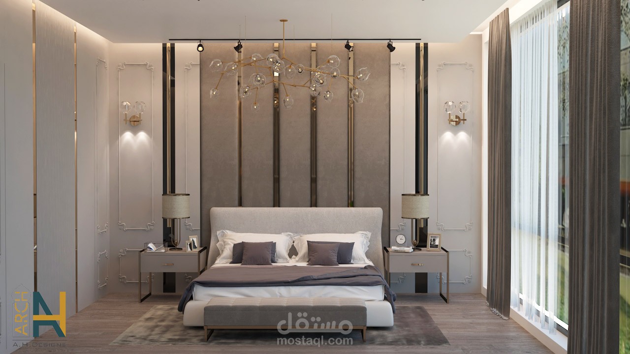 Designing for a master room-تصميم غرفة نوم ماستر