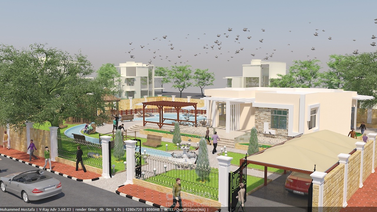 تصميم فيلا سكنيه ببرنامج 3ds Max