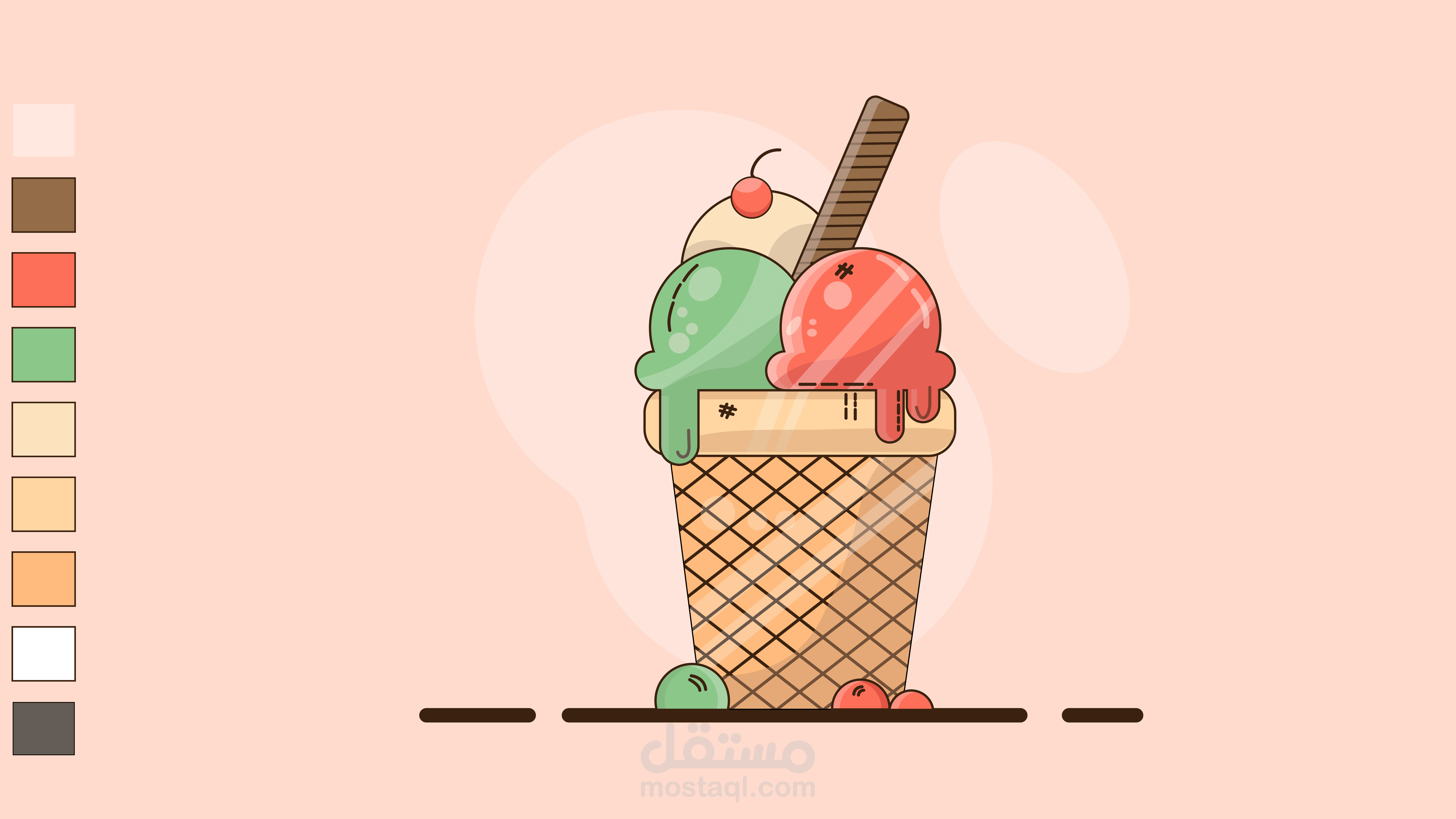 تصميم بسيط علي الالستريتور