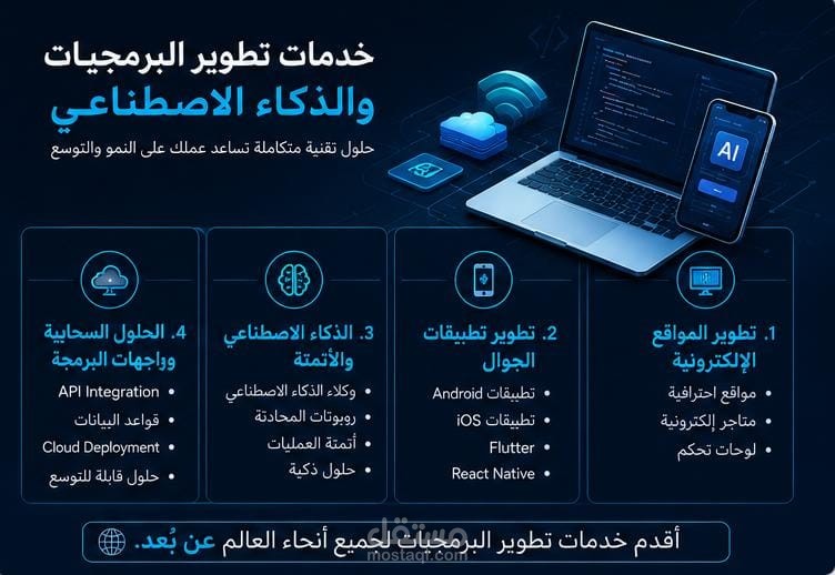 مهندس برمجيات Full Stack وتطبيقات الجوال