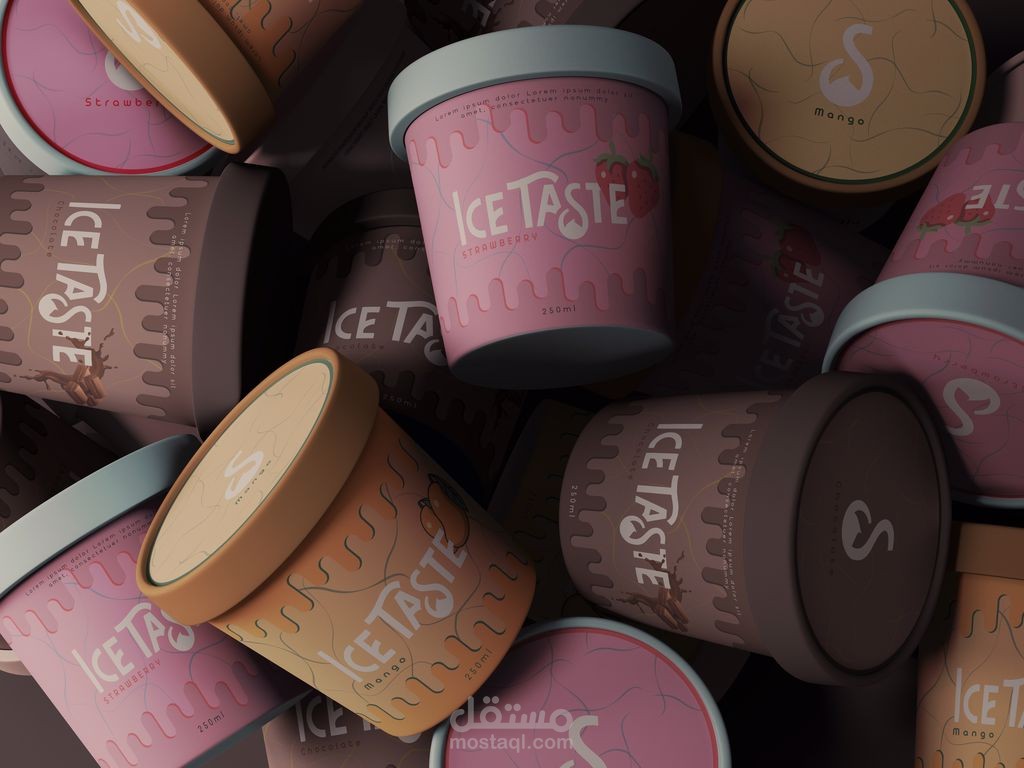 هوية بصرية لمحل مثلجات Ice taste