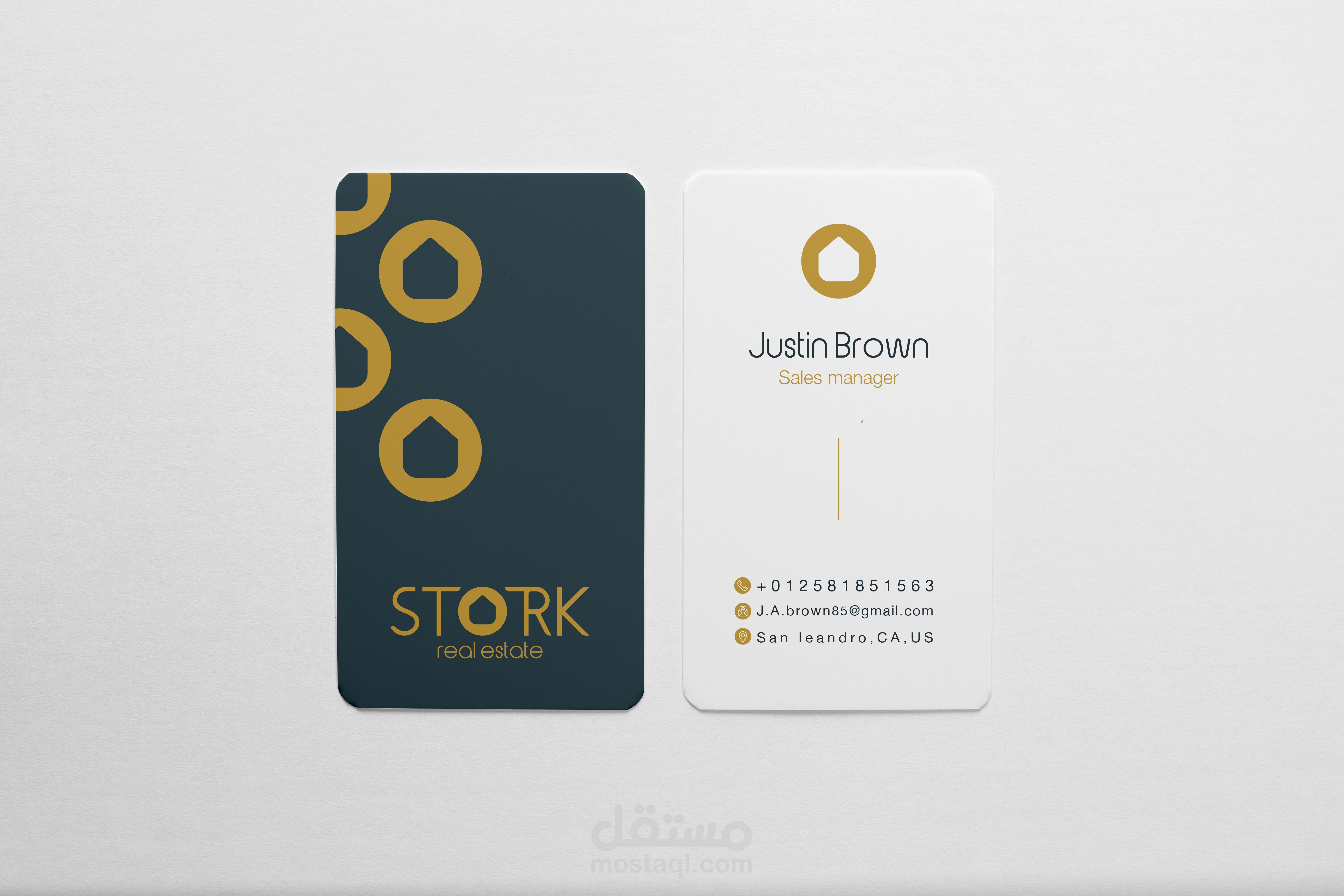 كرت شخصي لشركة عقارات Stork