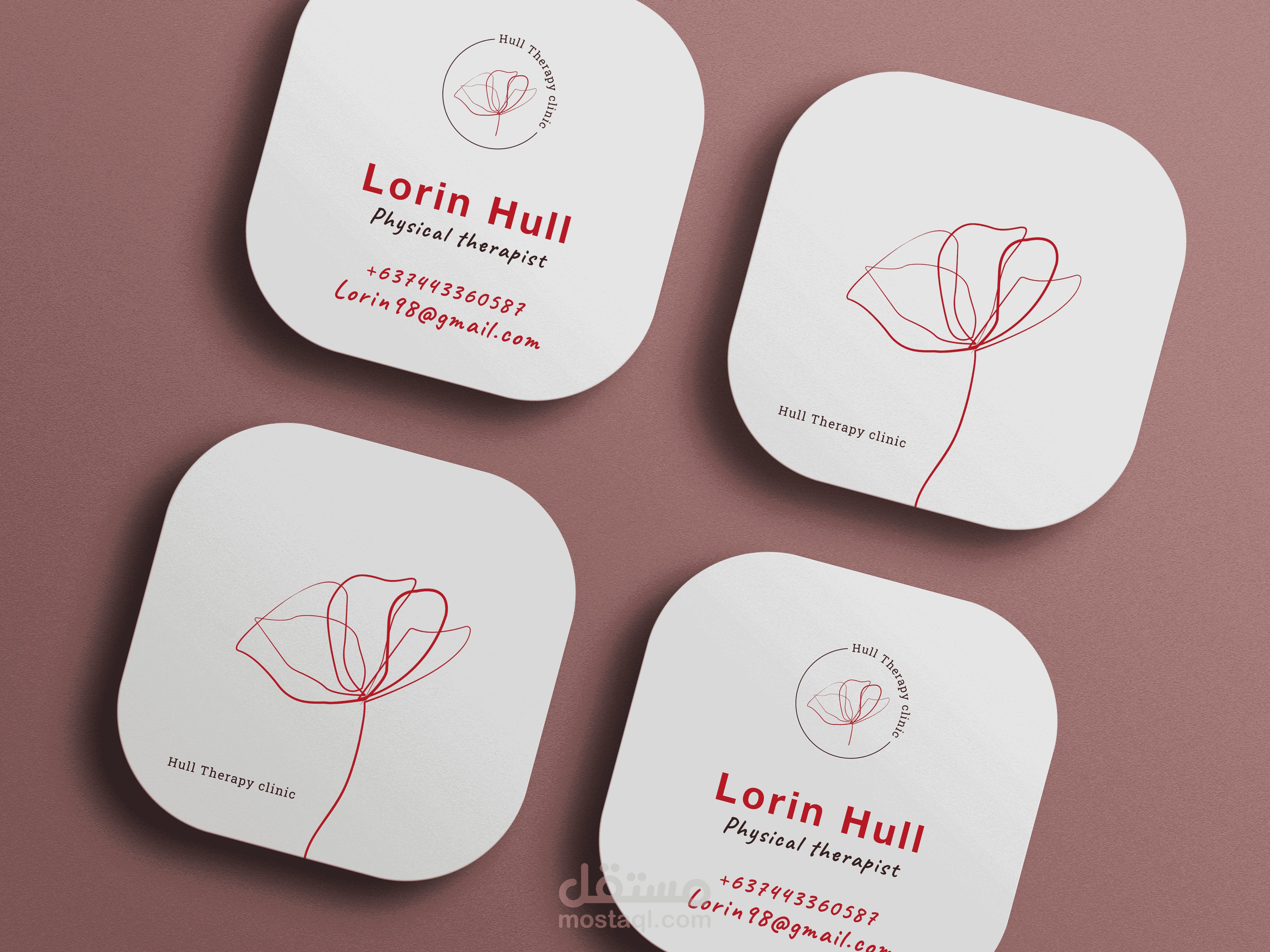 بطاقة أعمال لعيادة علاج فيزيائي Hull therapy clinic