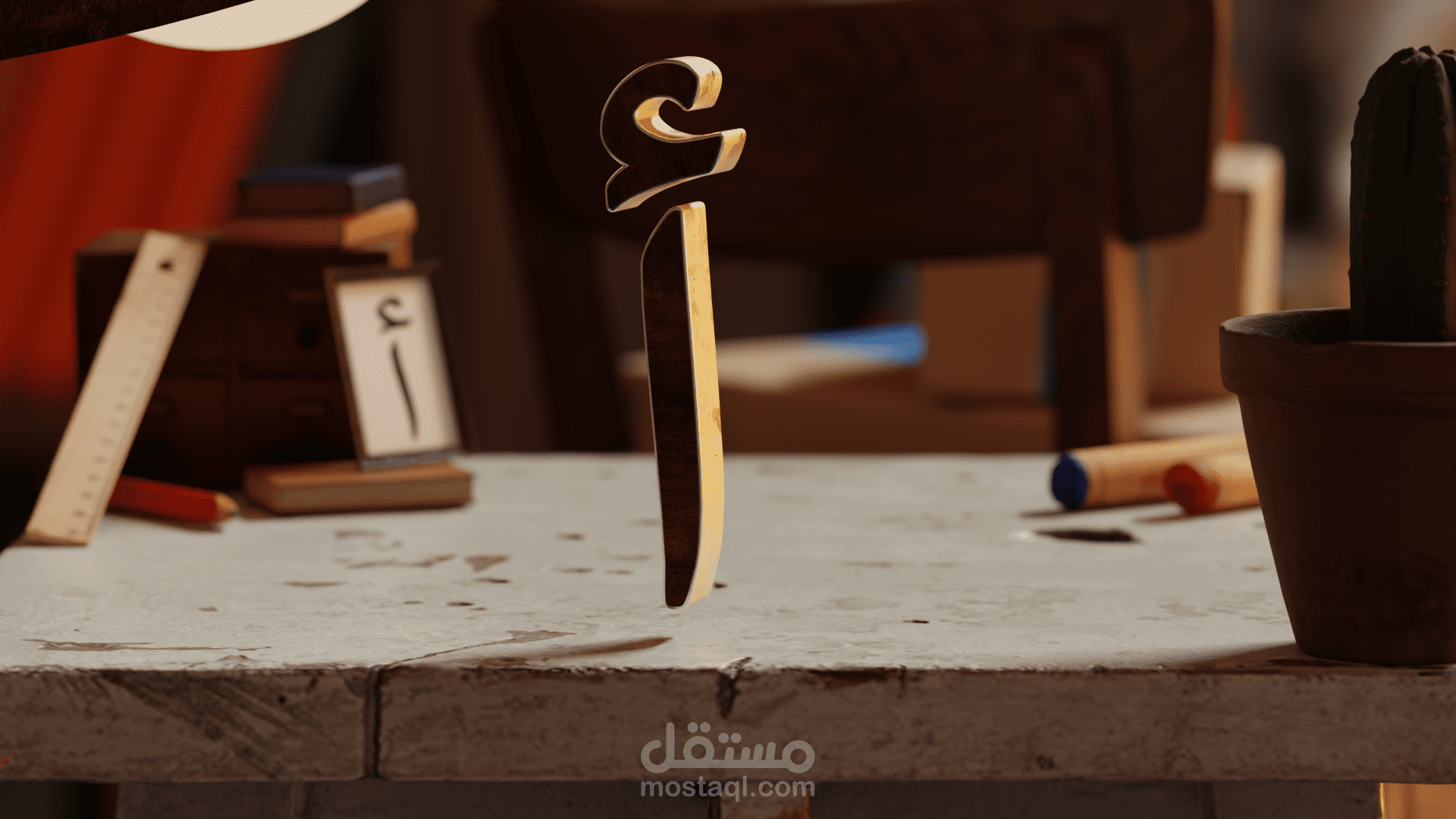 تصميم 3D لحروف الهجاء