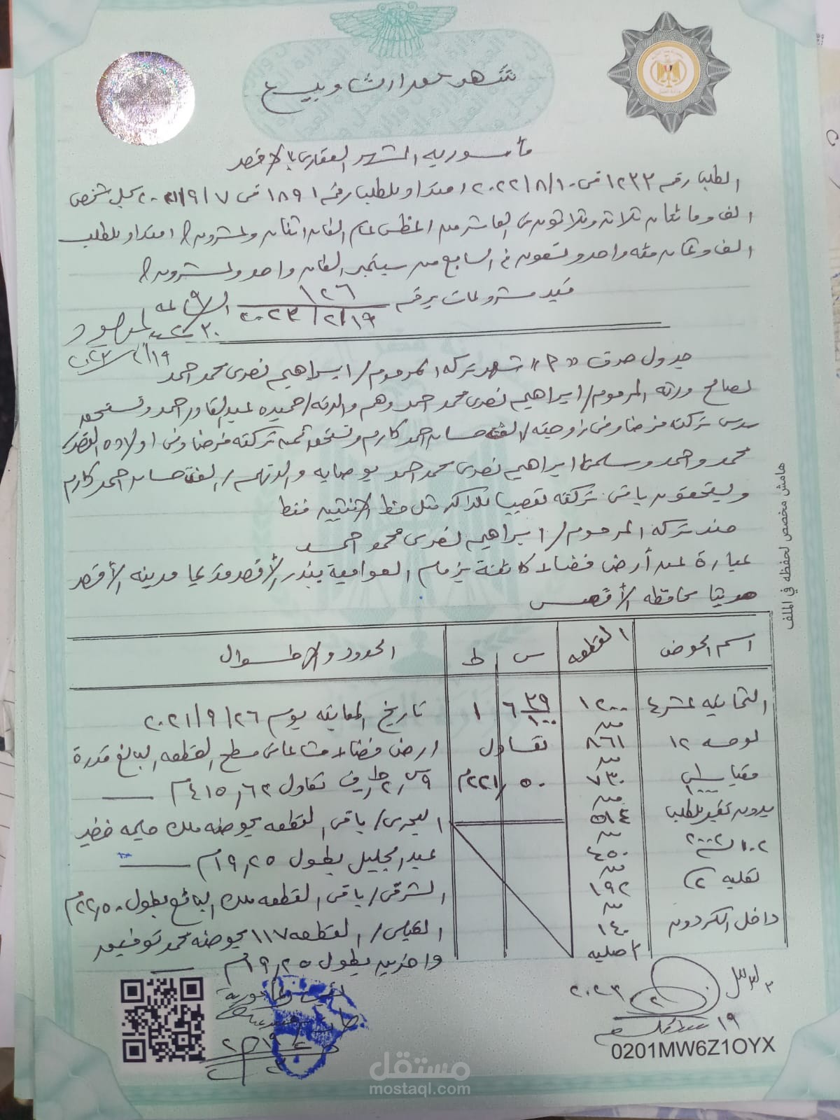 عقدبيع نهائي