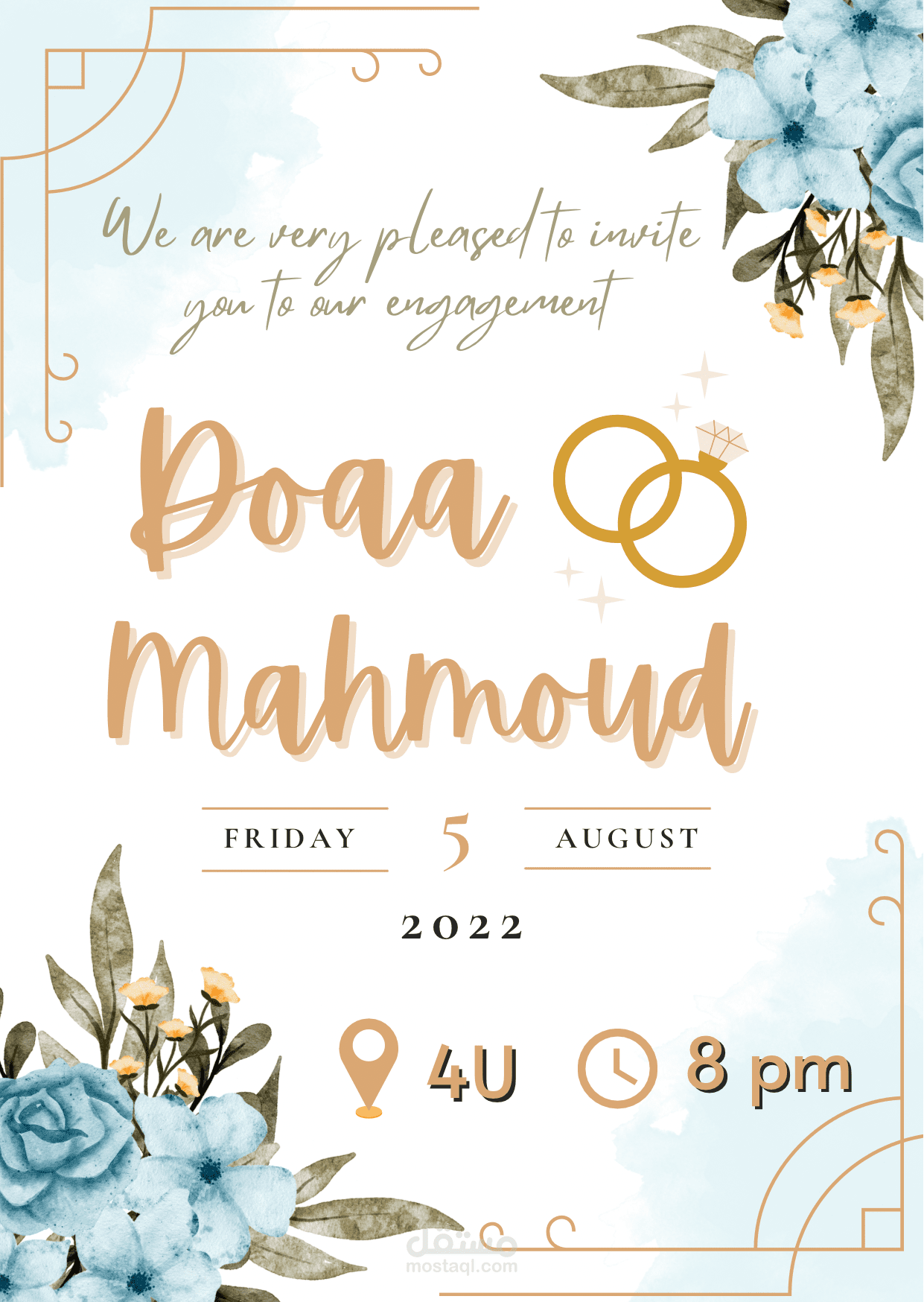 تصميم دعوة زفاف