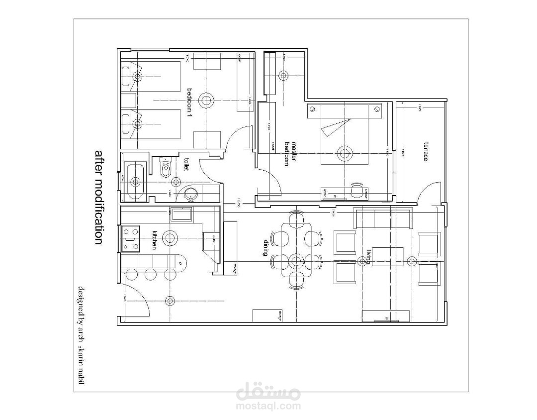 لوحات تنفيذيه لشقه 112 متر