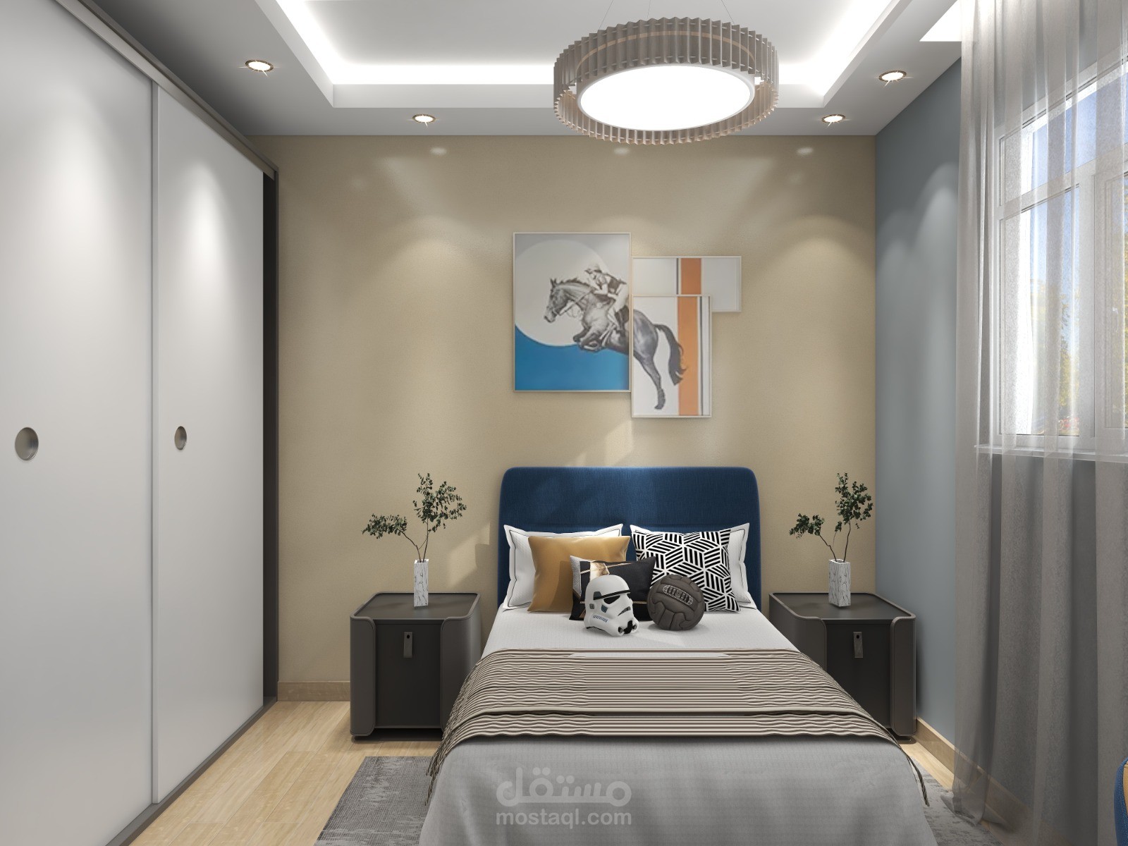 تصميم غرفة ولد 3d