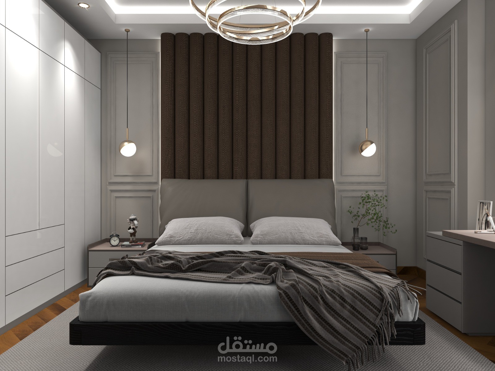 تصميم غرفة نوم رئيسية 3d