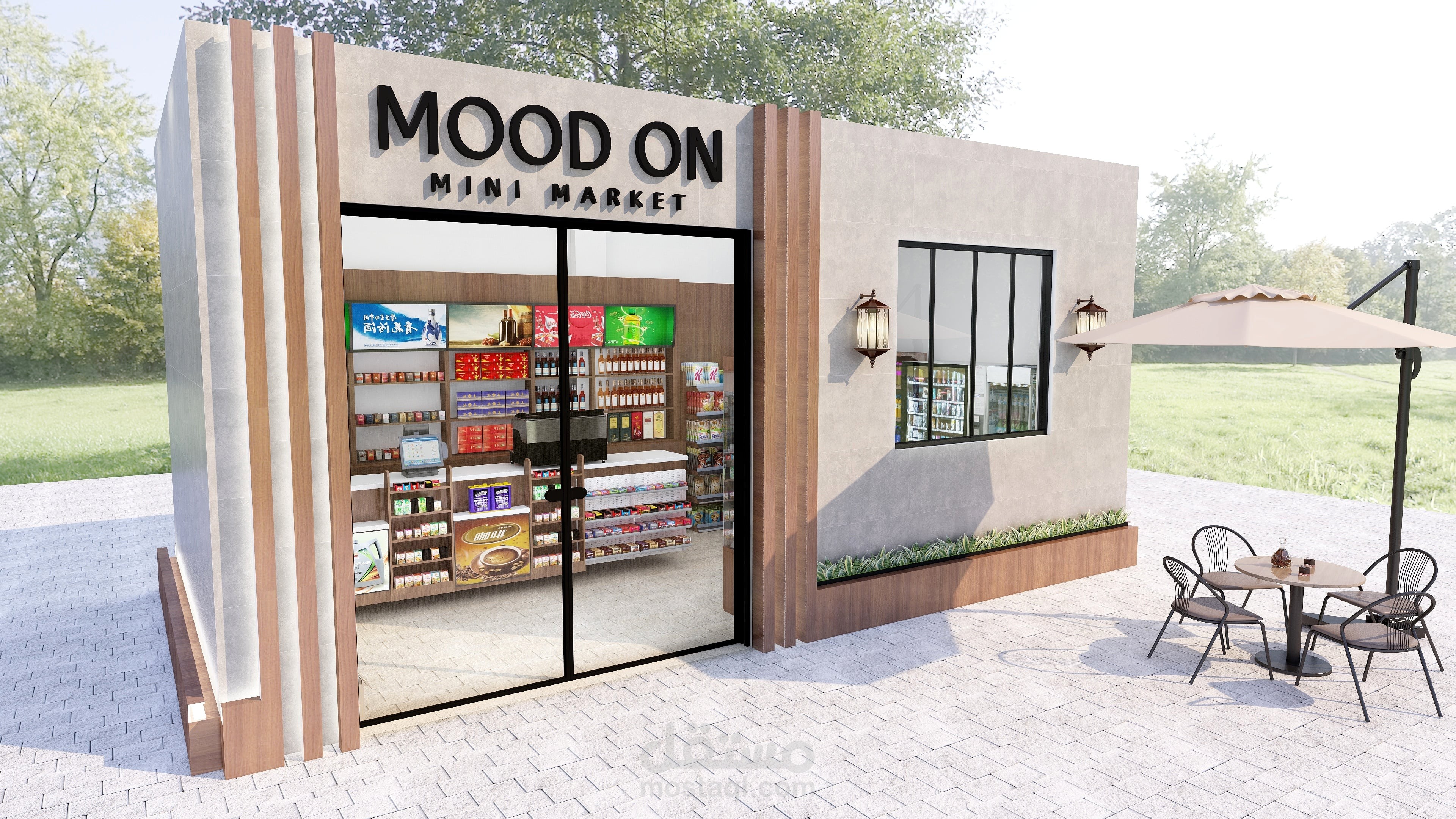 تصميم محل mini market 3d