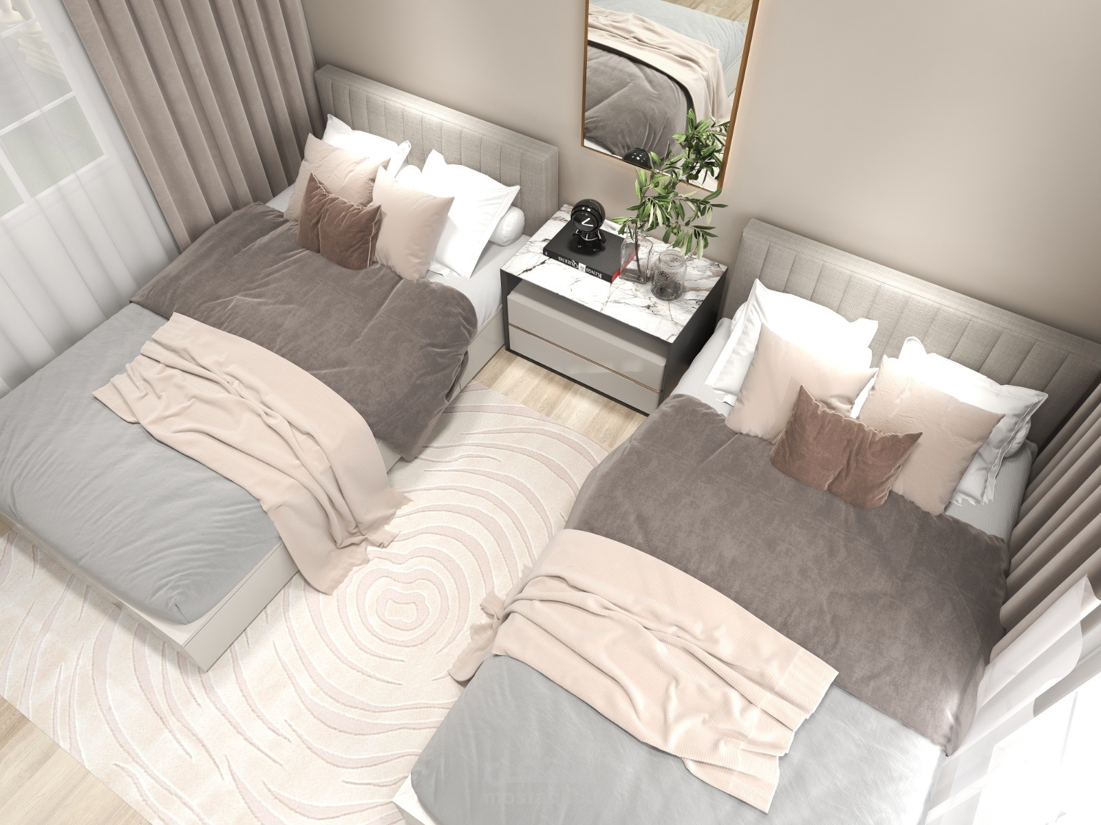 تصميم غرفة نوم ضيوف 3d