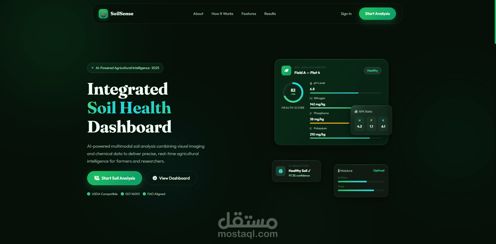 لوحة معلومات متكاملة لصحة التربة
