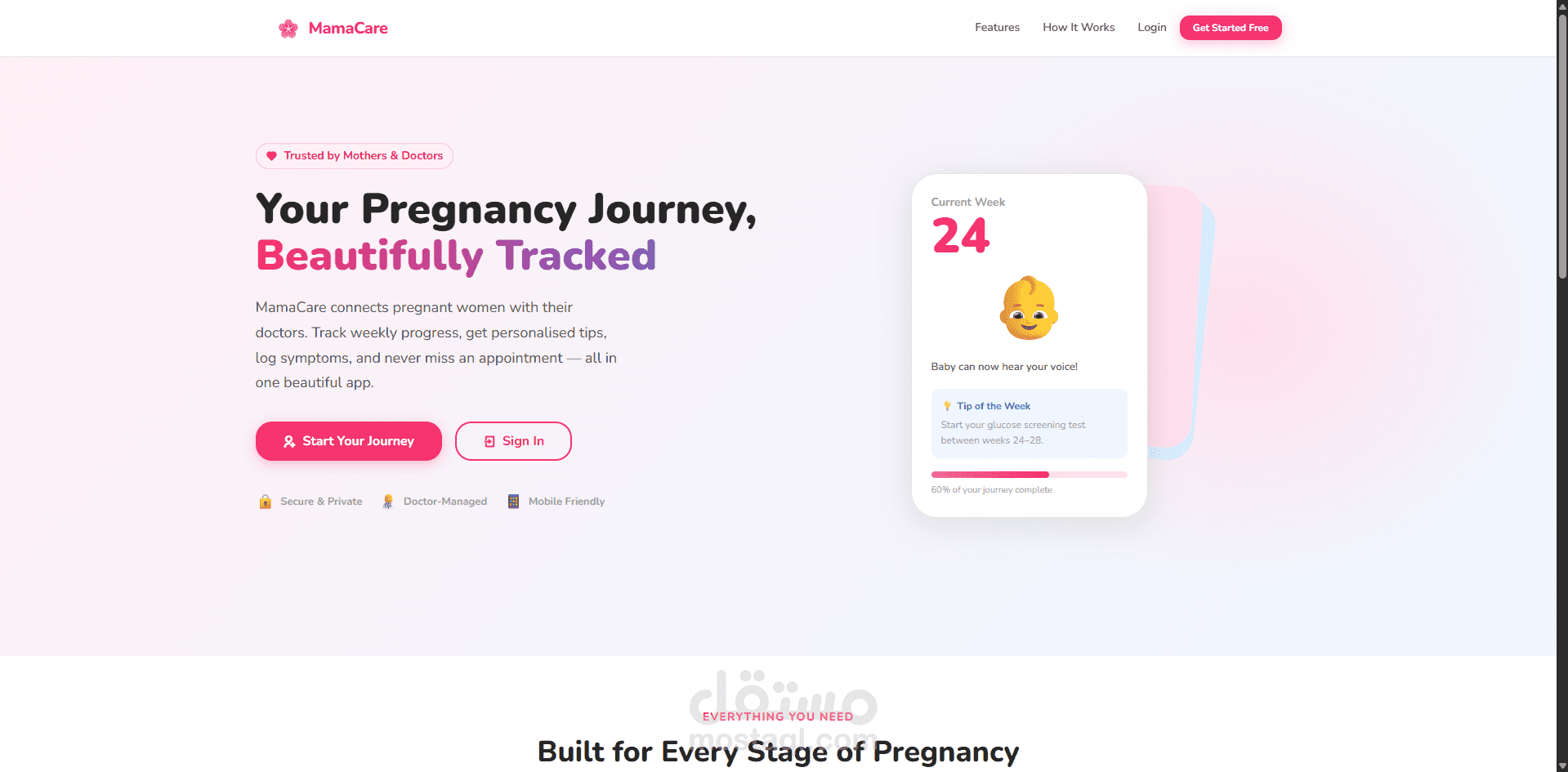 موقع رقمي لمتابعة الحمل والتوجيه الصحي