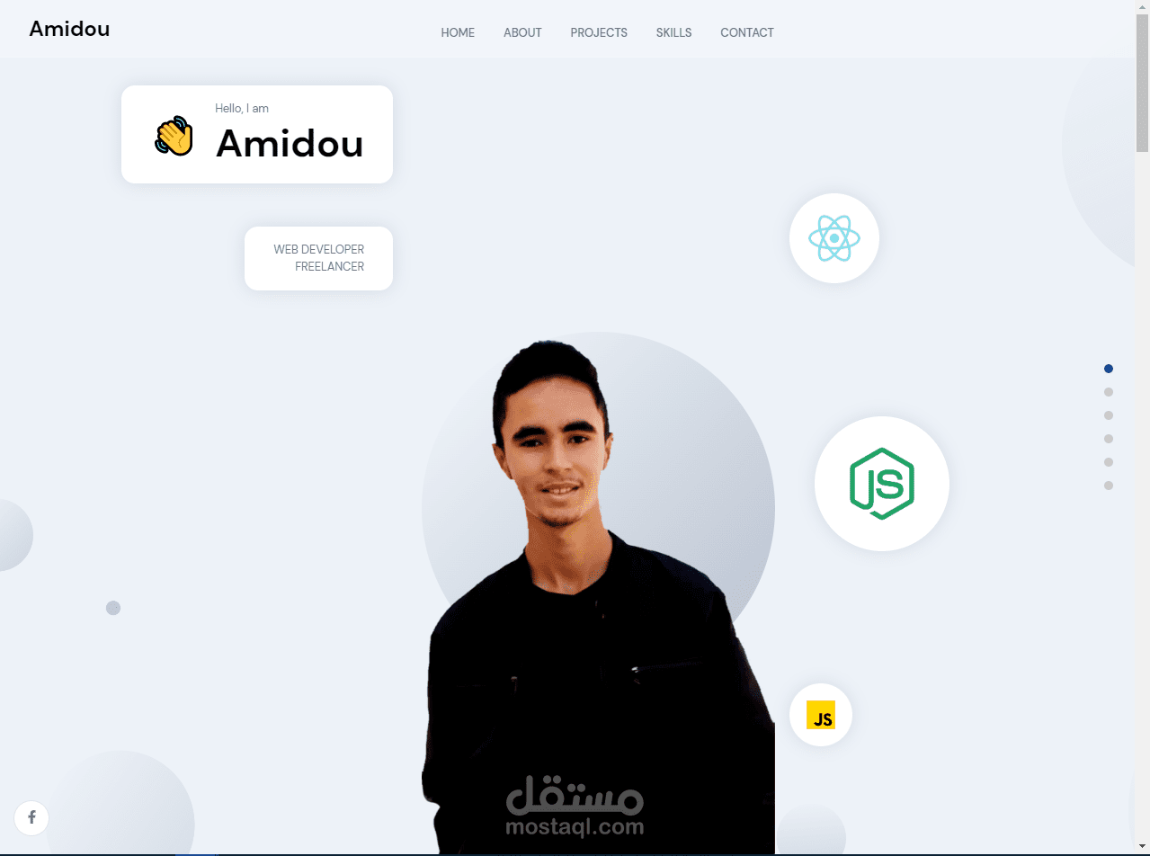 full responsive ReactJs personal portfolio
