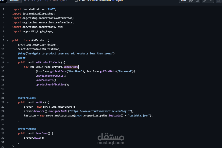 Automation Testing باستخدام Selenium لموقع بيع ملابس (E-commerce Website)