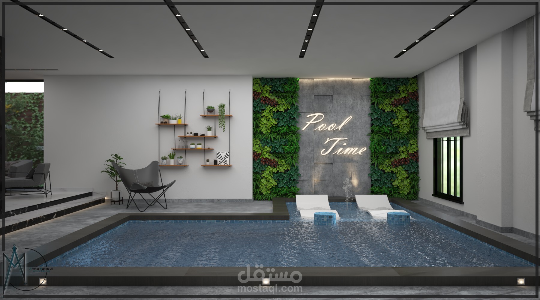 تصميم مسبح داخلي