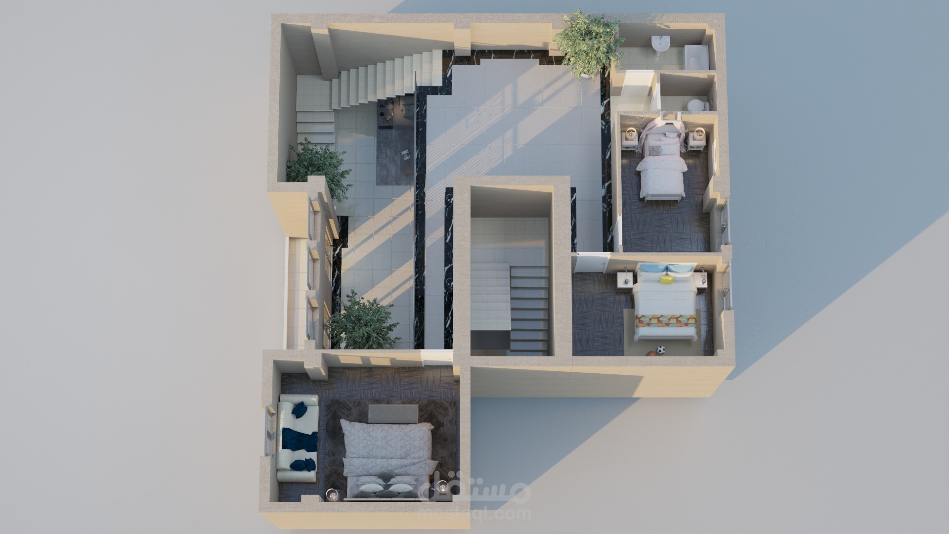 تصميم لوحة معمارية ثلاثية الأبعاد