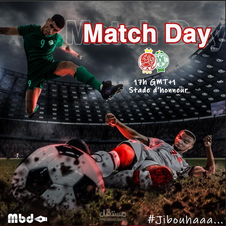 تصميم سوشل ميديا ليوم  المباراة بين قطبين المغرب