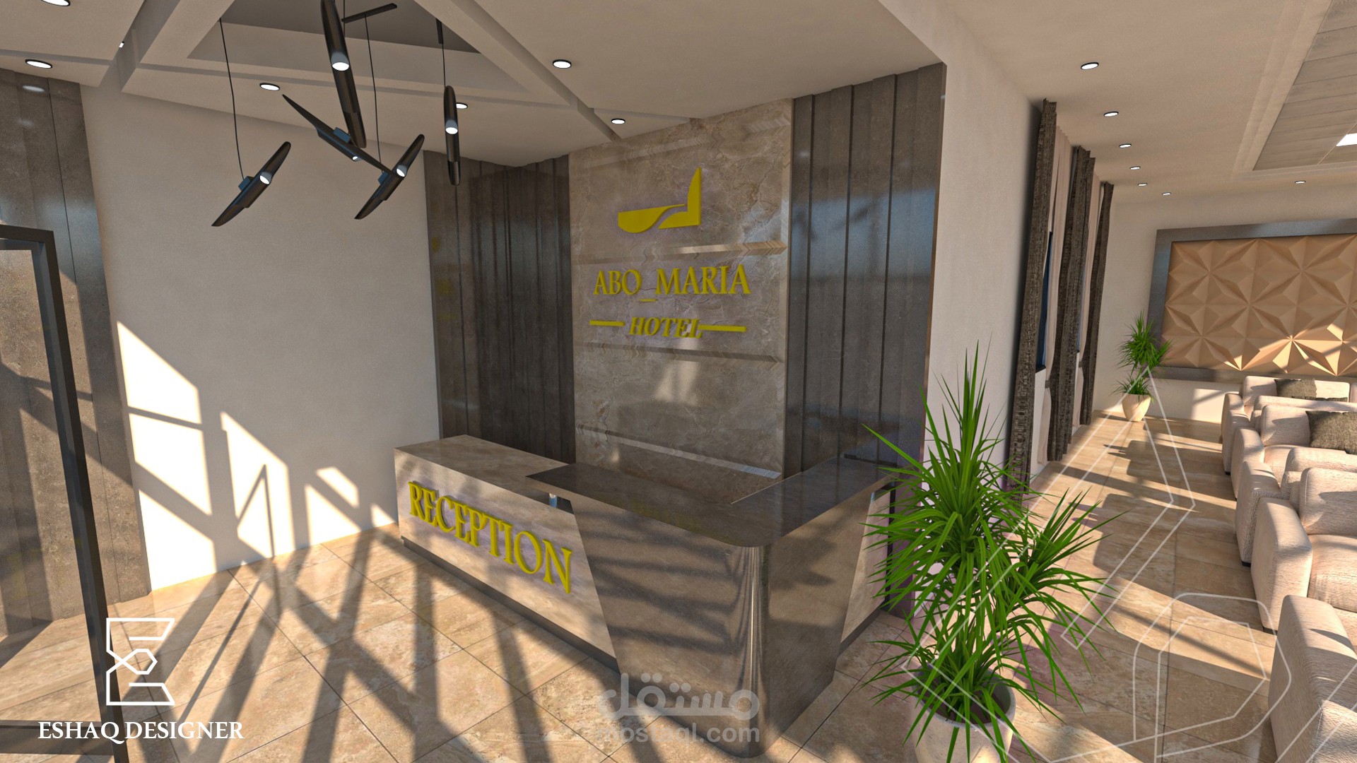 تصميم داخلي مدخل فندق