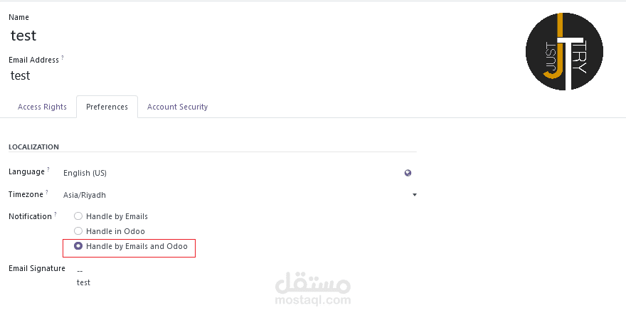 User Notifications in Odoo and by Email