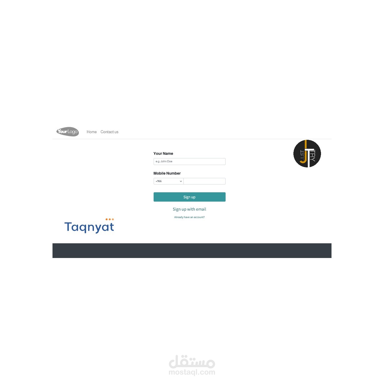SignUp with Mobile Number Taqnyat SMS Integration