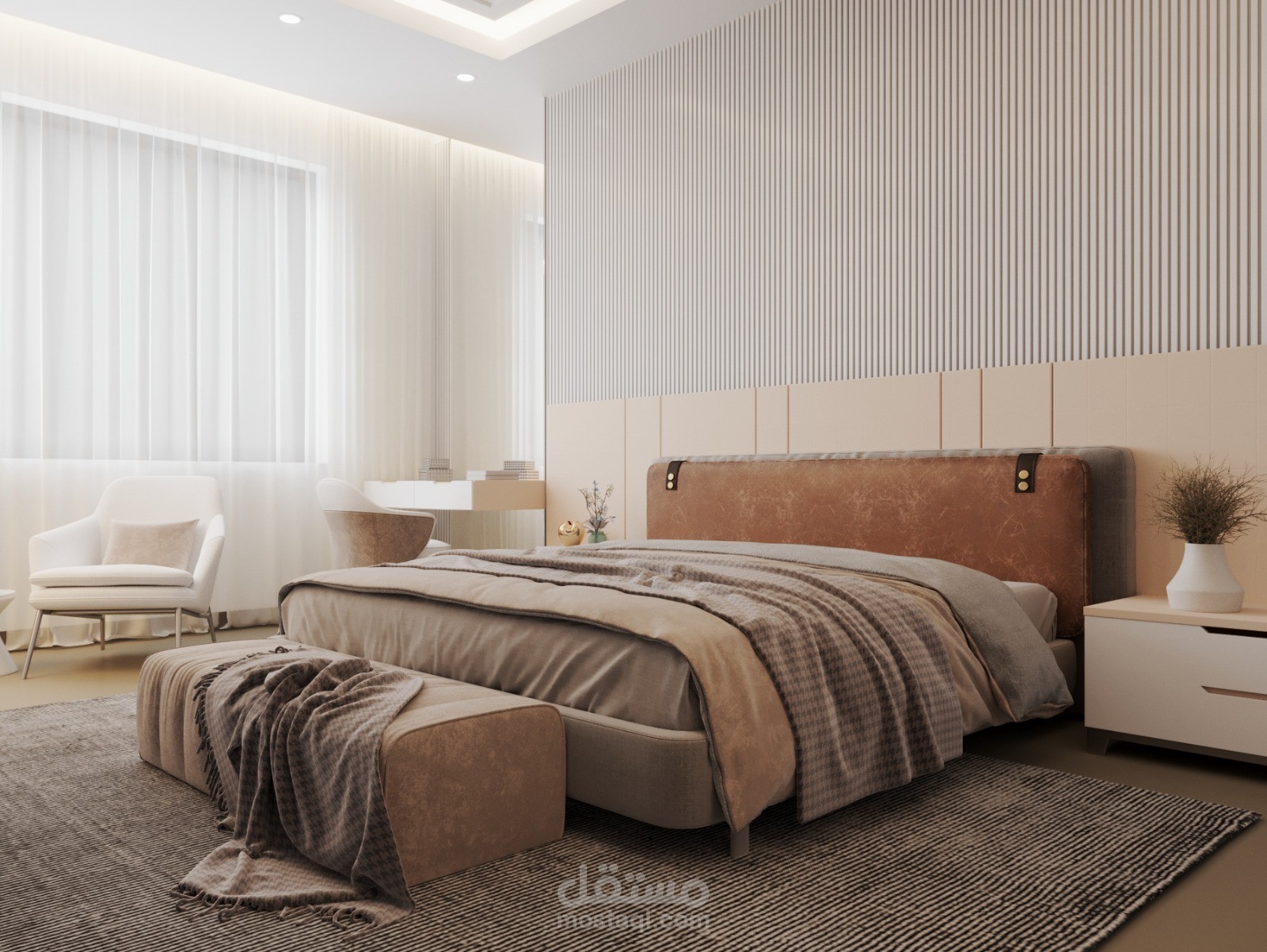 تصميم مودرن لغرفه نوم ماستر