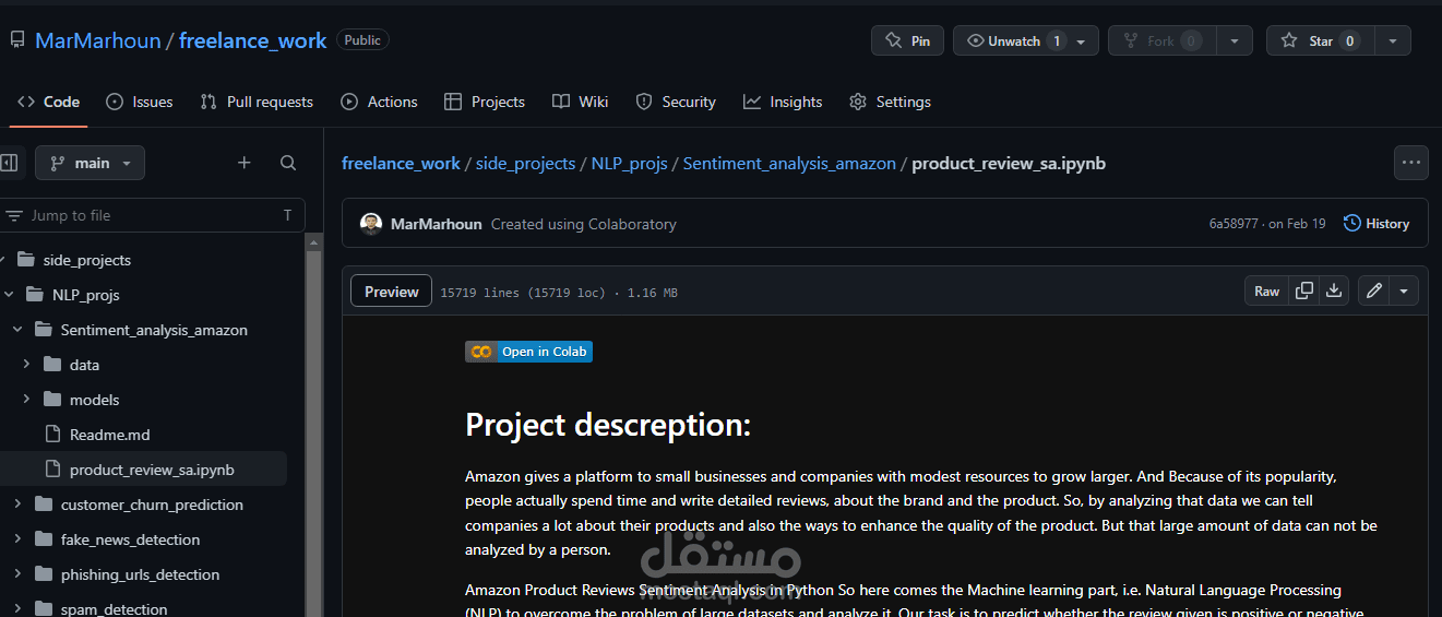 Sentiment Analysis -- Amazon dataset