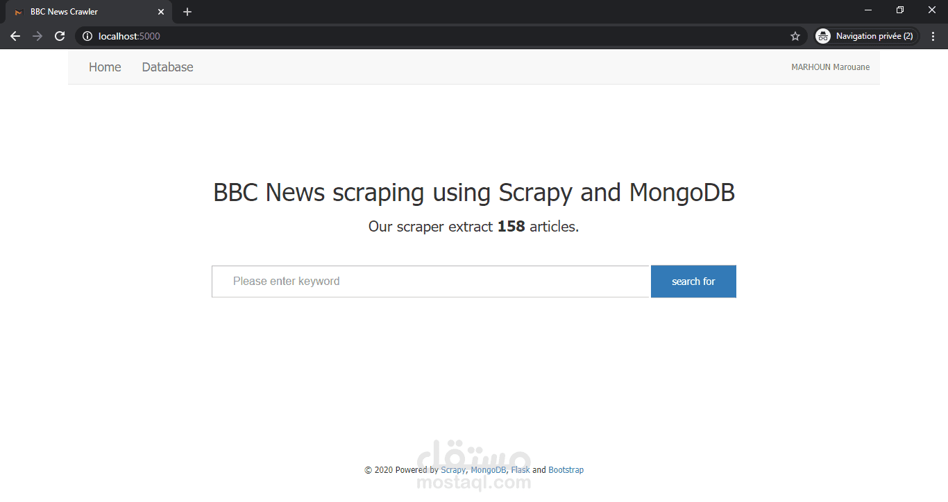 BBC News scraping using Scrapy and MongoDB