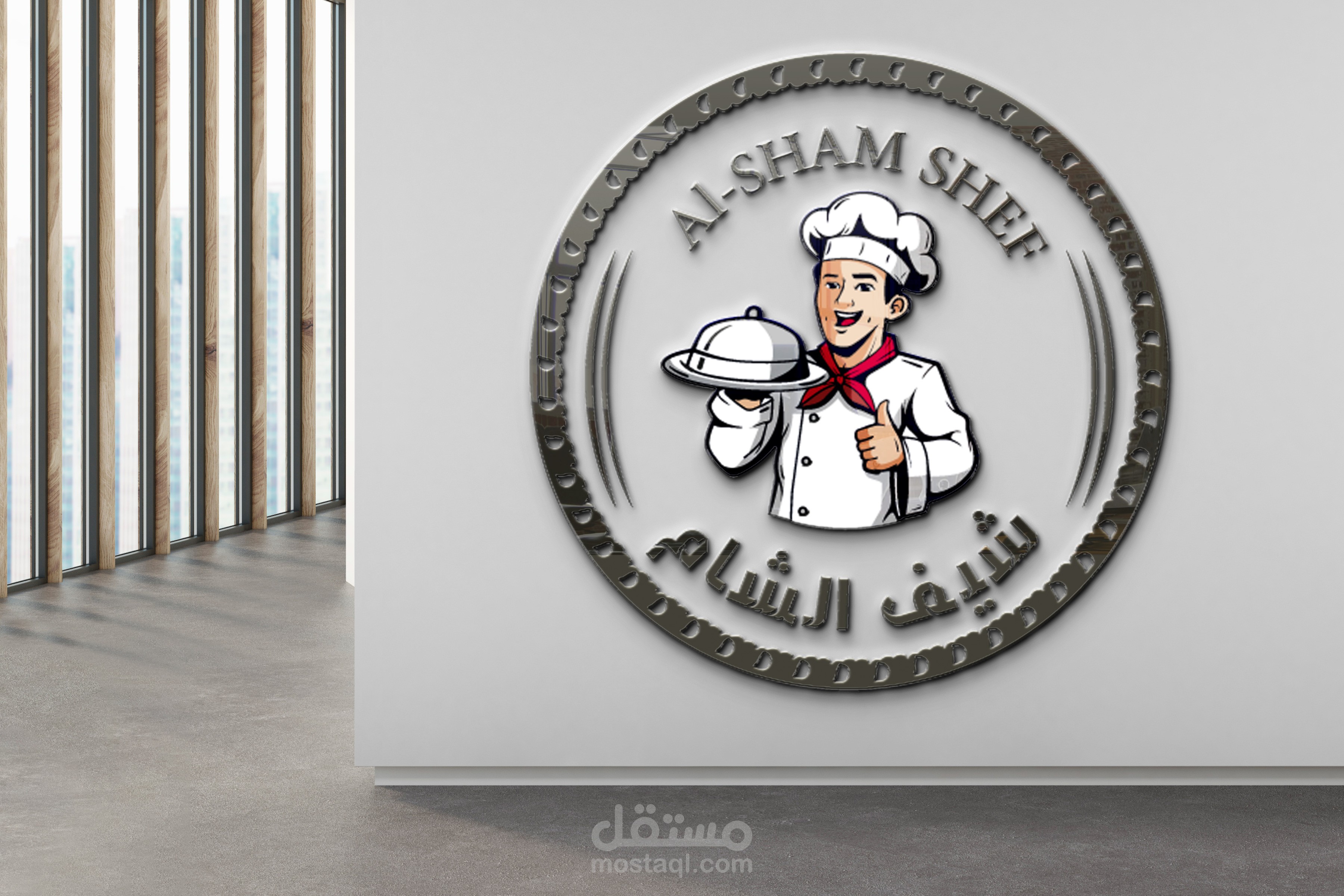 لوجو لمطعم شيف الشام