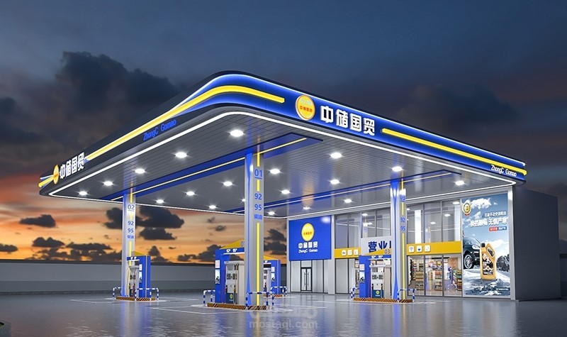 تصميم مظلة معدنية لمحطة بنزين بالسعودية