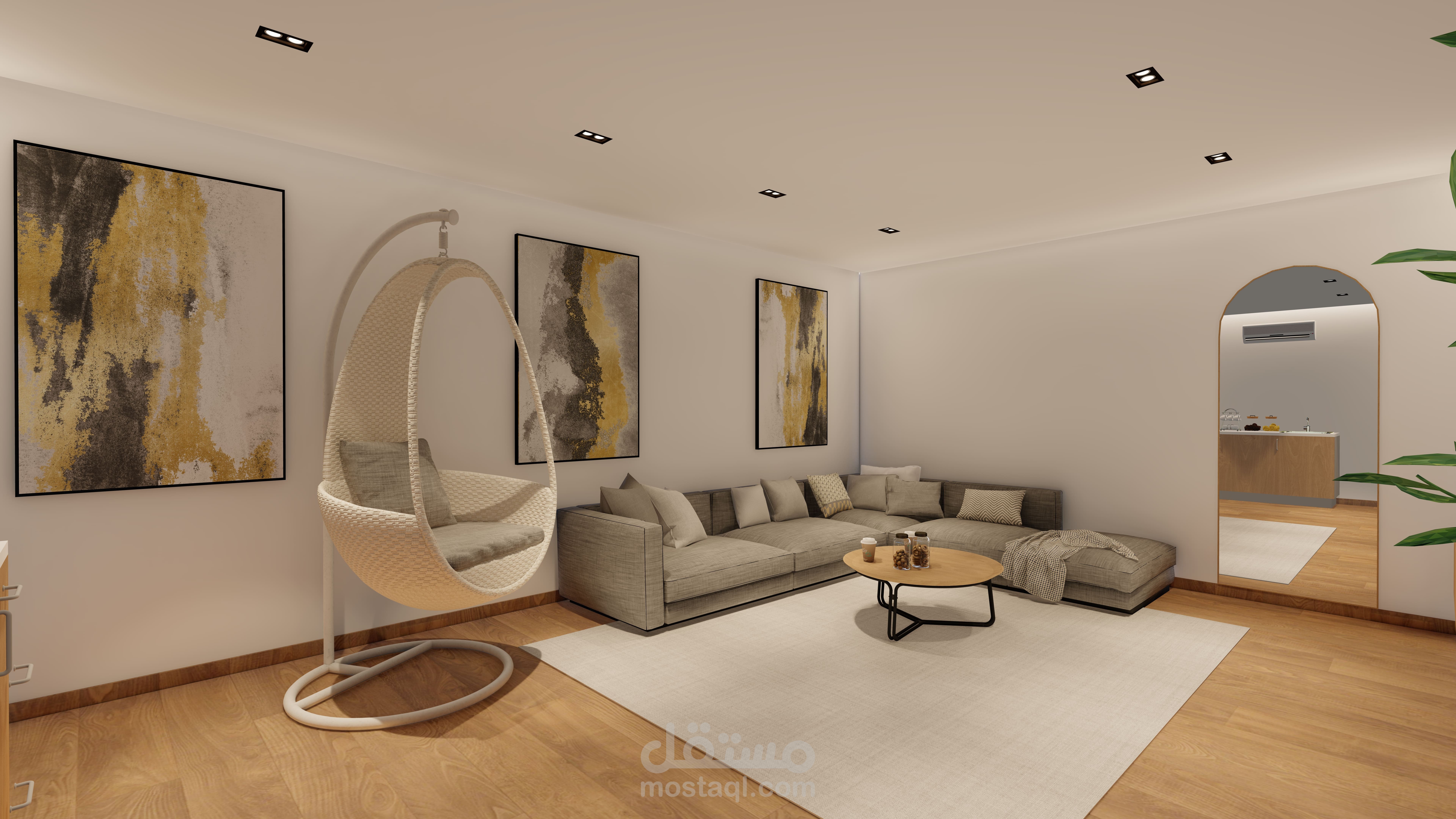 تصميم لغرفة استراحة موظفين