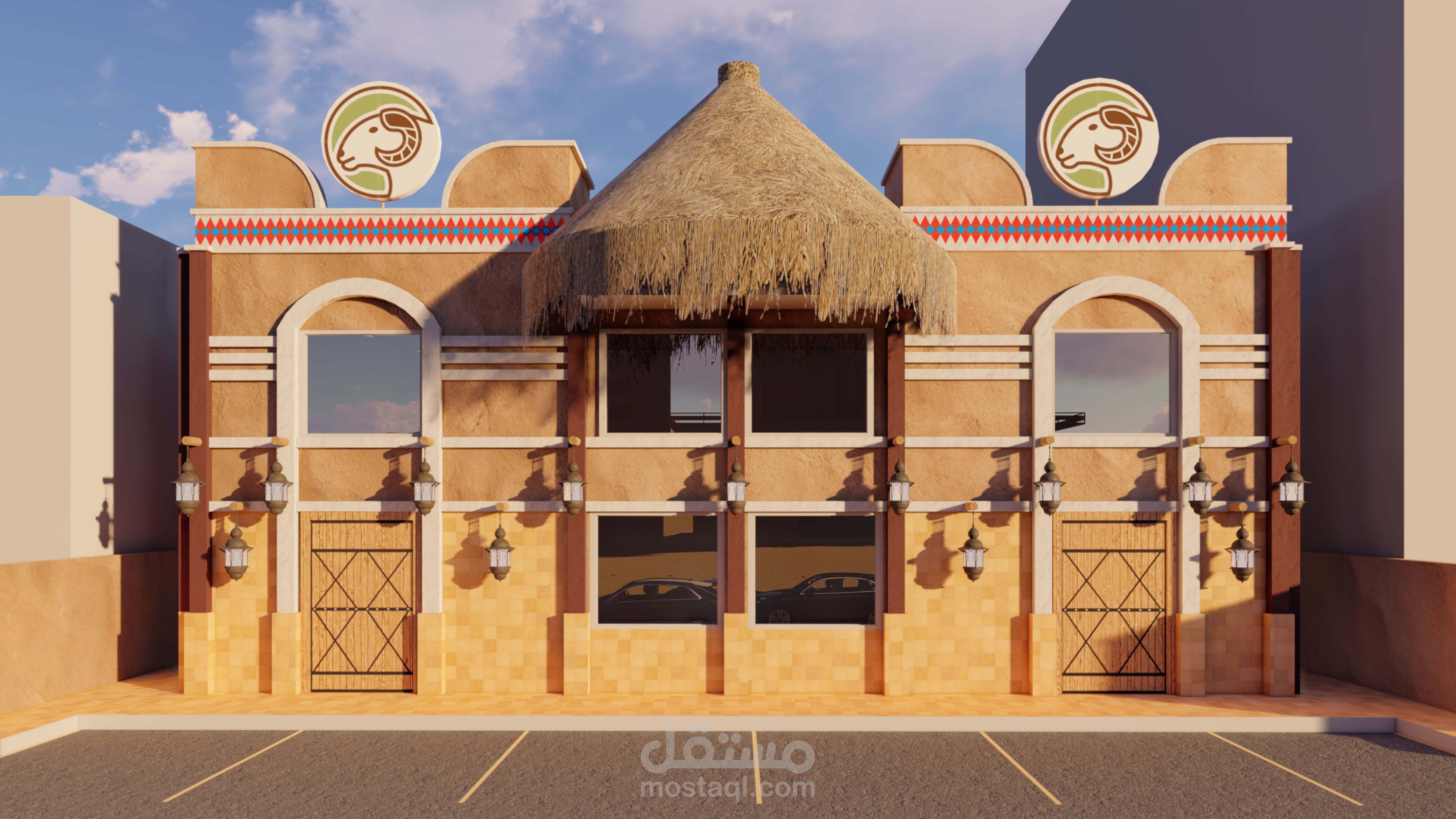 تصميم واجهة مطعم