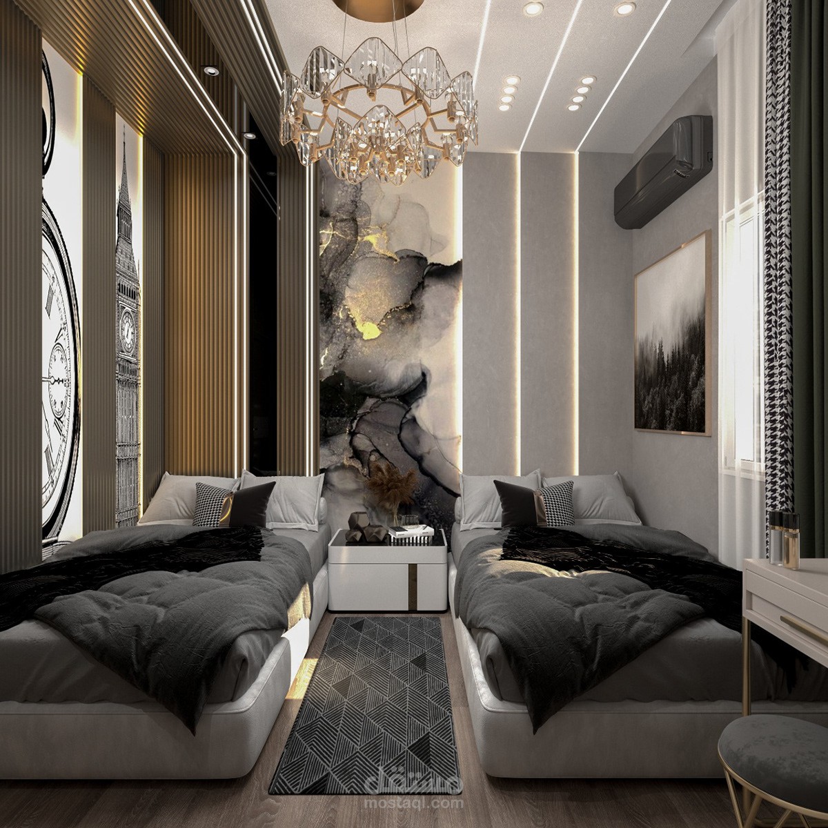 تصميم غرفه بنات مودرن