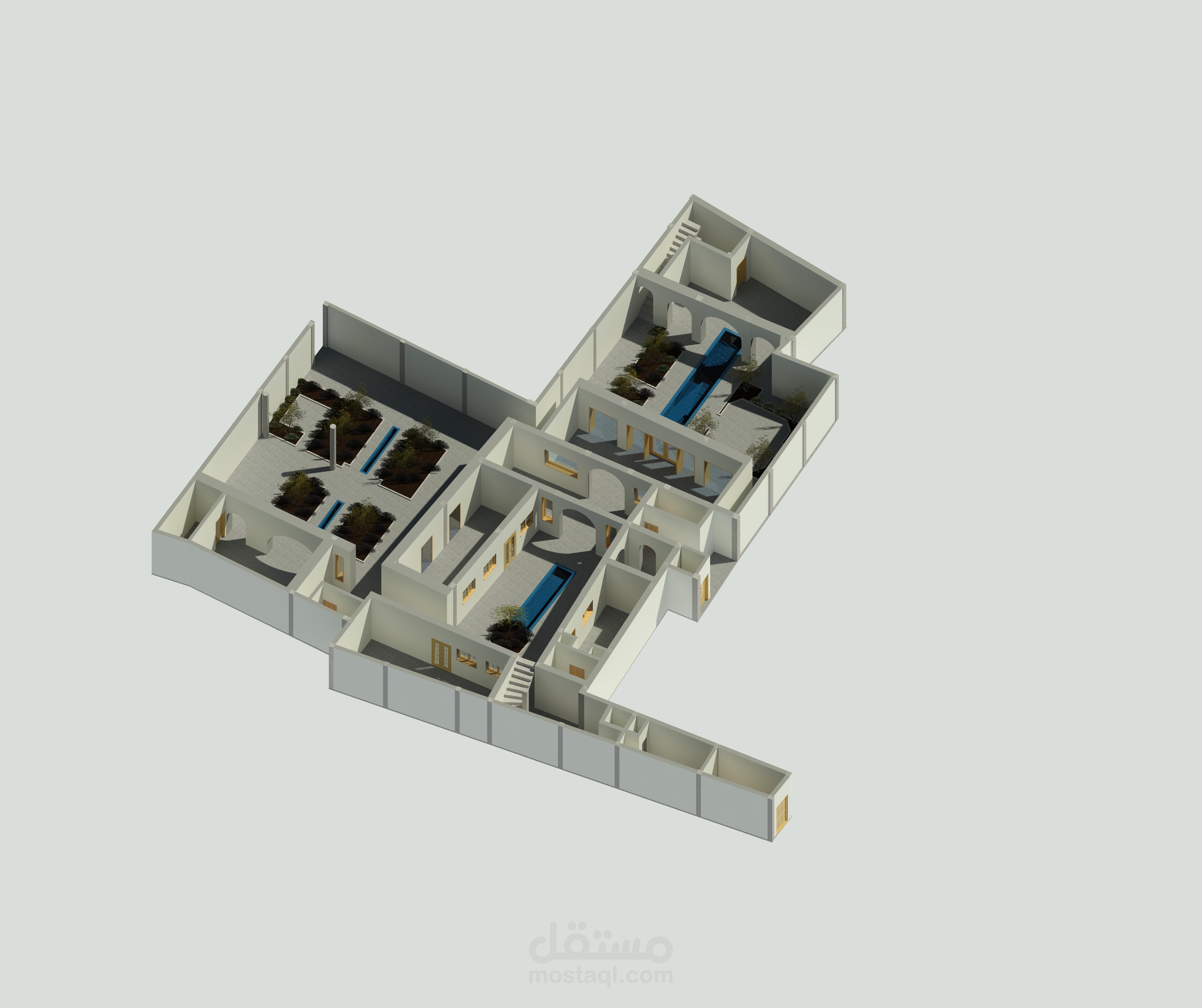 تصميم 3d ببرنامج الريفيت لمضيف سياحي