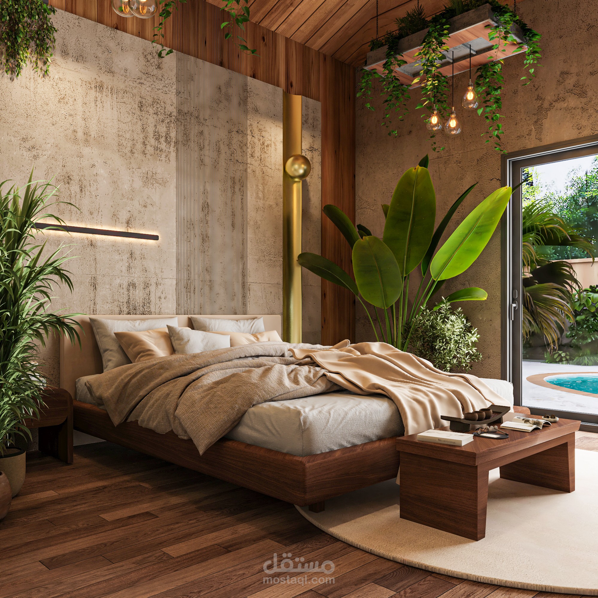 تصميم داخلي ولاند سكيب لفيلا في دبي (Interior and landscape design for a villa in Dubai)