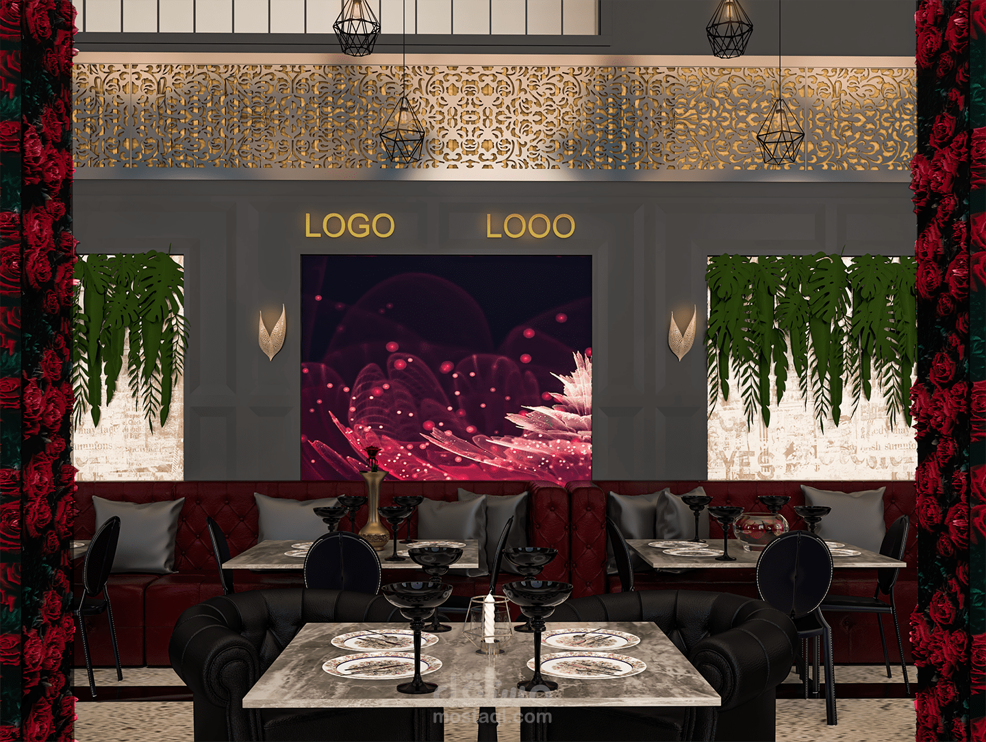 تصميم داخلى لمطعم *نيو كلاسيك*