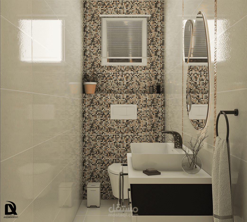 تصميم حمام ضيوف لشقه سكنيه