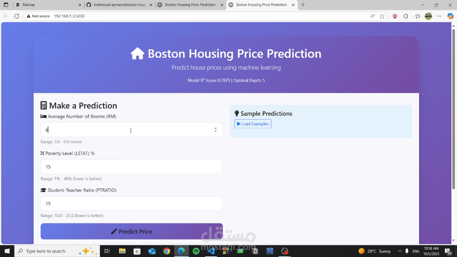 Boston Housing Price Prediction App — مشروع Flask & Machine Learning