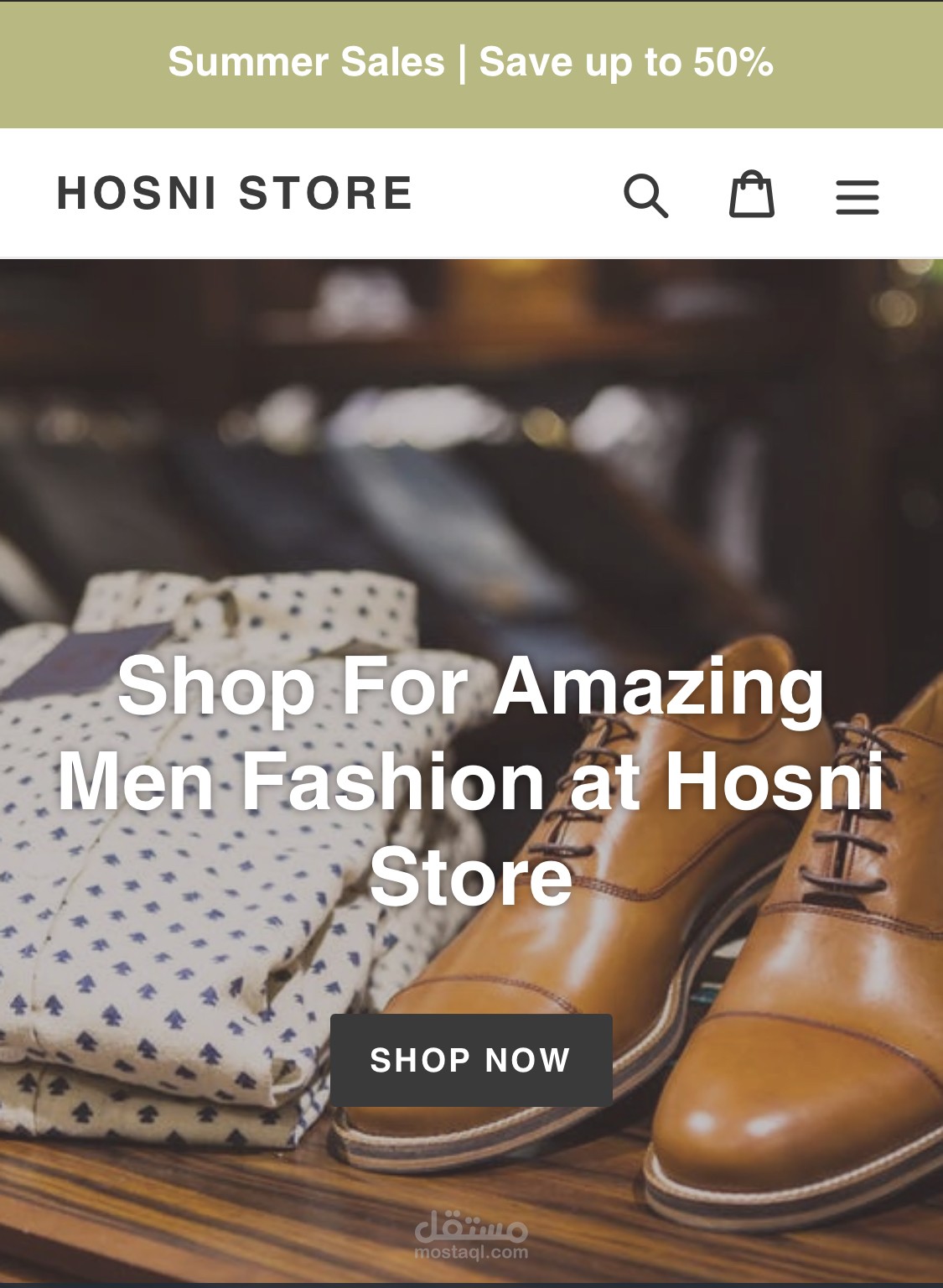 مشروع Store خاص ببيع الملابس علي Shopify